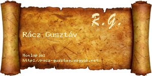 Rácz Gusztáv névjegykártya